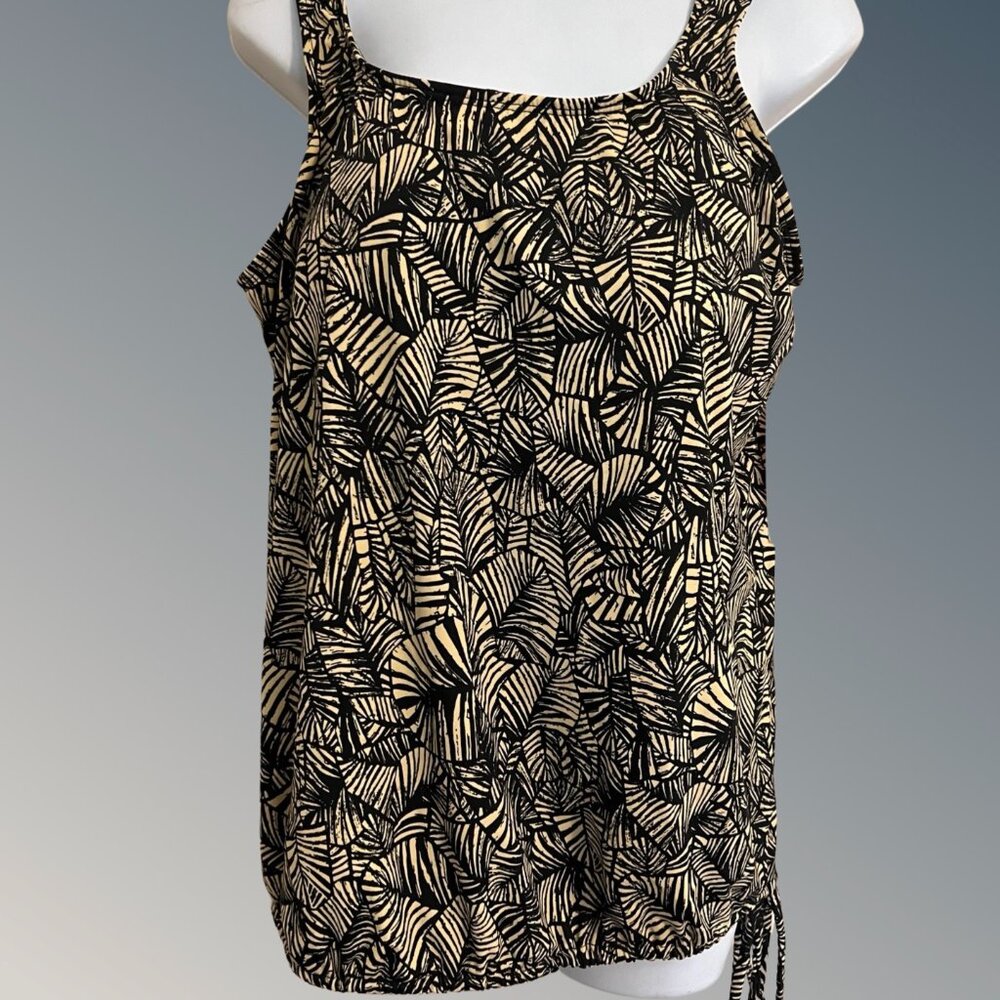 Topanga T.H.E. Blouson high neck side tie tankini top sz 18 Modest Swim Top